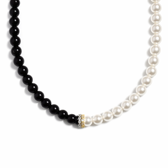 Veilbreaker — Obsidian & Shell Pearl Necklace
