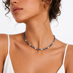 Blue Silence — Sodalite & Freshwater Pearl Necklace