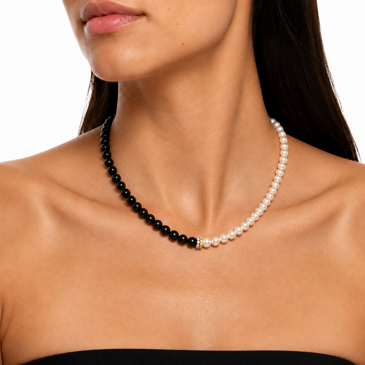 Veilbreaker — Obsidian & Shell Pearl Necklace