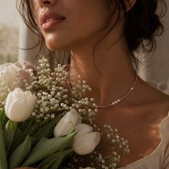 Bloom Within — Rhodochrosite & Freshwater Pearl Necklace